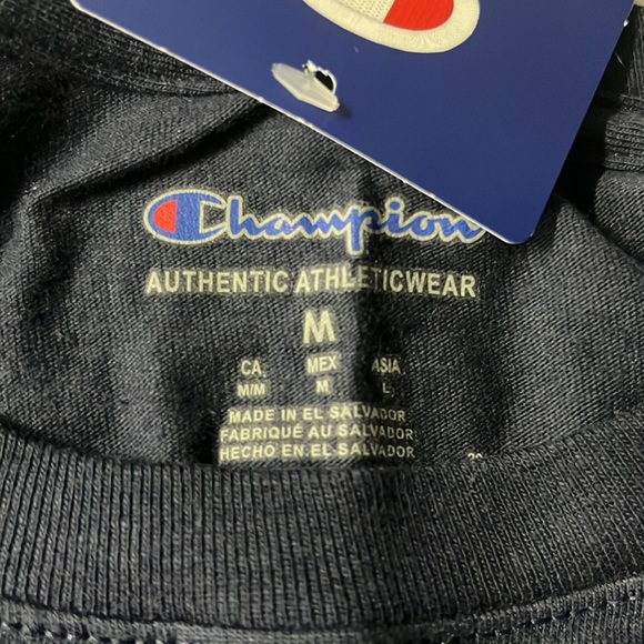 Champion Big C Script Logo Graphic T-Shirt Navy Blue Men’s Size M NWT - Picture 5 of 6